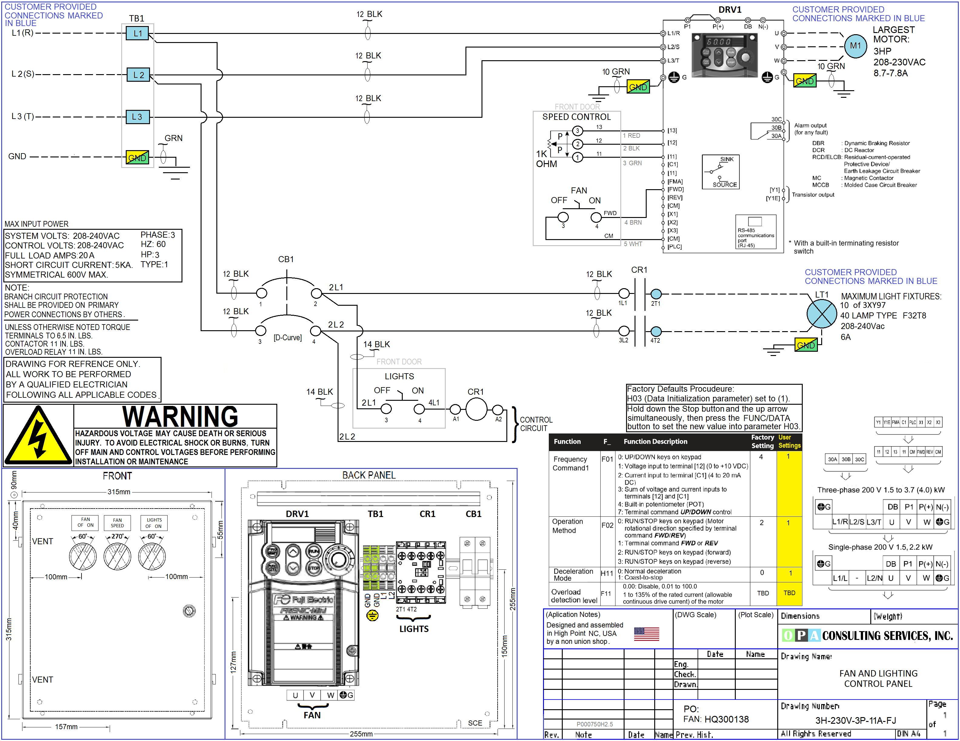 Paint Booth VFD Control Panel Drawing ... Free to Download