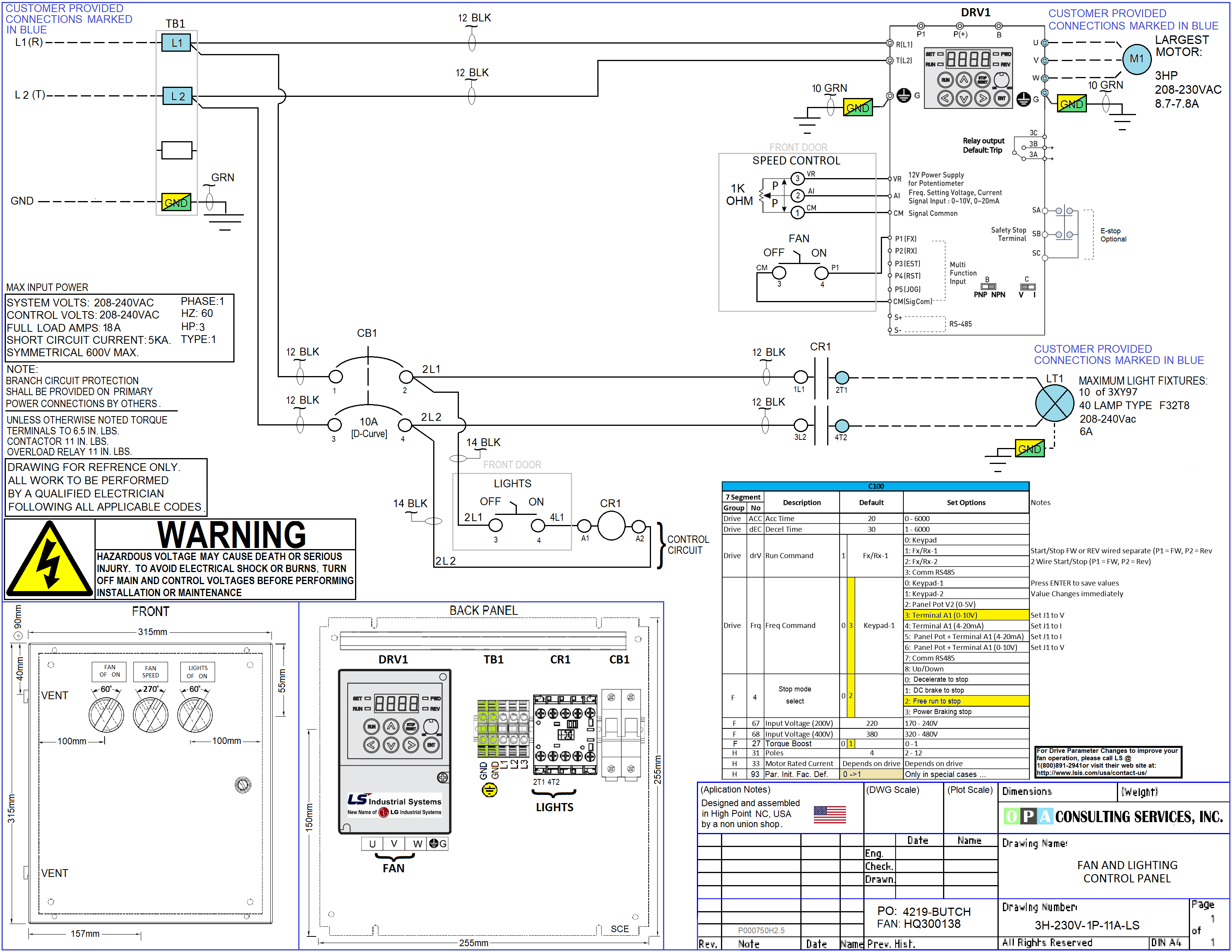 Paint Booth VFD Control Panel Drawing ... Free to Download