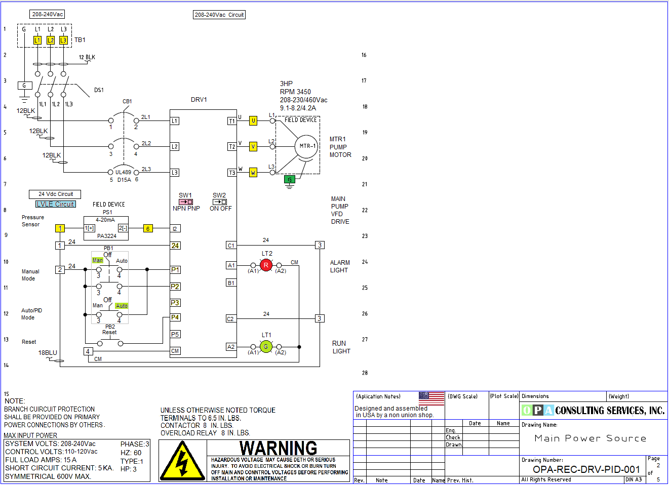Constant Pressure Pump Controller Drawing ... Free to Download